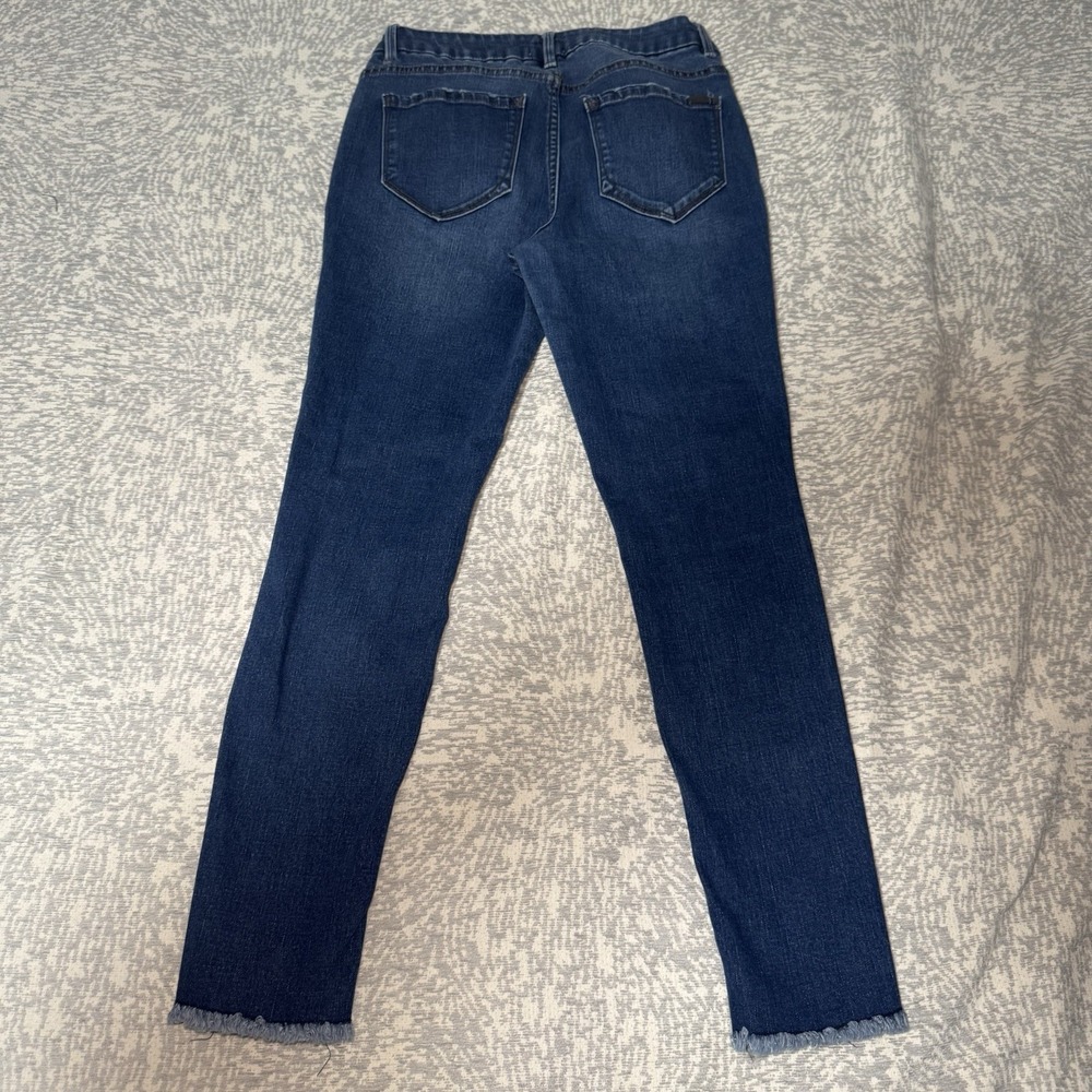 Simple Society Womens Distressed Blue Jeans Size 11/30 Skinny Straight Ripped - Picture 2 of 7